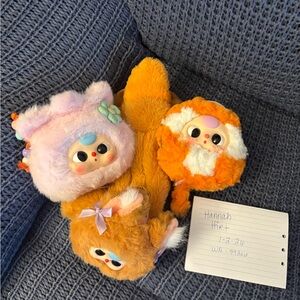 Cute Plush Toy Set - Orange and Brown